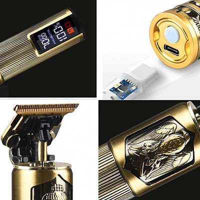 Trimmer de tuns si conturare Q TF11 vintage retro cu display Trimmer de tuns si conturare Q TF11 vintage retro cu display
