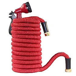 Furtun extensibil pentru gradina SUPER HOSE  25 FT = 7.5m Rosu