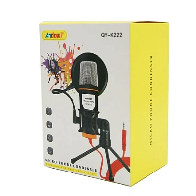 Microfon Profesional QY K222 Trepied Si Filtru Microfon Profesional QY K222 Trepied Si Filtru