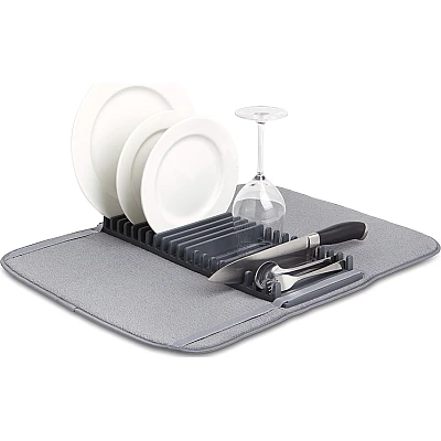 Scurgator de vase din microfibra, rezistent la apa, gri, 60 x 46 cm BS Scurgator de vase din microfibra, rezistent la apa, gri, 60 x 46 cm BS