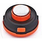 Cap motocoasa buton metal gri+portocaliu MX144