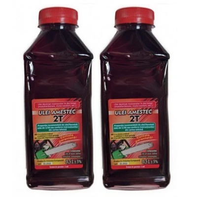 Set 2 Ulei amestec 2T ROSU 0.5l (B40) Set 2 Ulei amestec 2T ROSU 0.5l (B40)