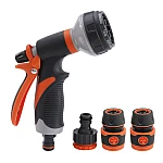 Set pistol irigat gradina 8 moduri VERDE + mufa rapida 1/2+3/4+ 1 conector MX1003 