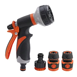 Set pistol irigat gradina 8 moduri VERDE + mufa rapida 1/2+3/4+ 1 conector MX1003 