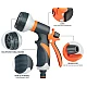 Set pistol irigat gradina 8 moduri VERDE + mufa rapida 1/2+3/4+ 1 conector MX1003