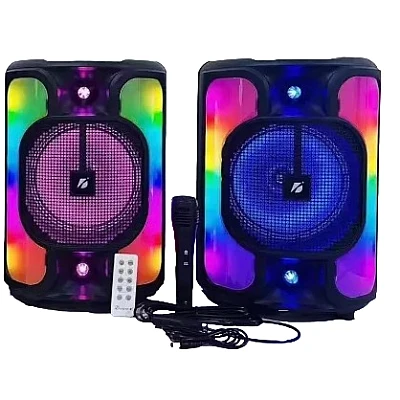 Boxa Portabila 8" KTS-1766 RGB cu Microfon si Telecomanda Boxa Portabila 8" KTS-1766 RGB cu Microfon si Telecomanda