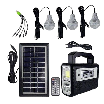 Kit solar GD-8028 Proiector Radio cu panou solar si 3 Becuri Kit solar GD-8028 Proiector Radio cu panou solar si 3 Becuri
