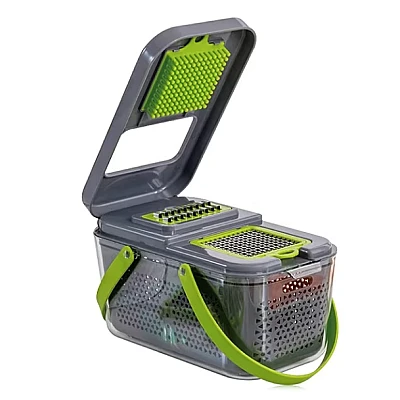 Razatoare multifunctionala pentru fructe si legume 22 piese lame din otel inoxidabil gri / verde Razatoare multifunctionala pentru fructe si legume 22 piese lame din otel inoxidabil gri / verde