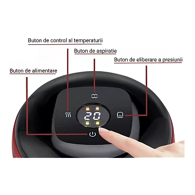 Aparat de masaj cu vacuum electric Terapie prin ventuze 12 niveluri de presiune si incalzire Aparat de masaj cu vacuum electric Terapie prin ventuze 12 niveluri de presiune si incalzire