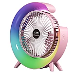 Mini ventilator de birou rotund cu LED RGB 