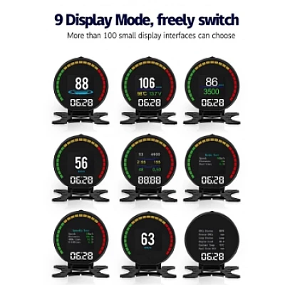 Aparat diagnosticare si afisaj informatii bord P15 pe parbriz digital OBD2 de tip HUD display pentru bord Aparat diagnosticare si afisaj informatii bord P15 pe parbriz digital OBD2 de tip HUD display pentru bord