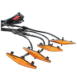 Set 4 lumini de zi si gabarit F3 pentru auto sau autocamioane montaj pe grila 12V/24V Set 4 lumini de zi si gabarit F3 pentru auto sau autocamioane montaj pe grila 12V/24V