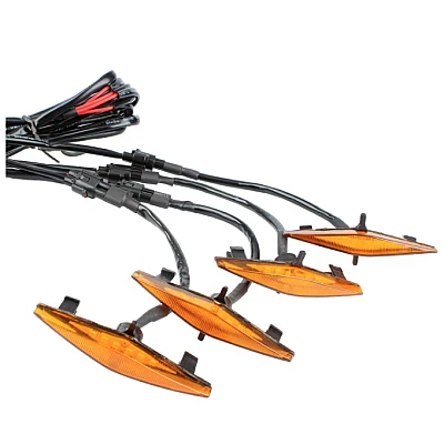 Set 4 lumini de zi si gabarit F3 pentru auto sau autocamioane montaj pe grila 12V/24V Set 4 lumini de zi si gabarit F3 pentru auto sau autocamioane montaj pe grila 12V/24V
