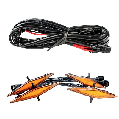 Set 4 lumini de zi si gabarit F3 pentru auto sau autocamioane montaj pe grila 12V/24V Set 4 lumini de zi si gabarit F3 pentru auto sau autocamioane montaj pe grila 12V/24V