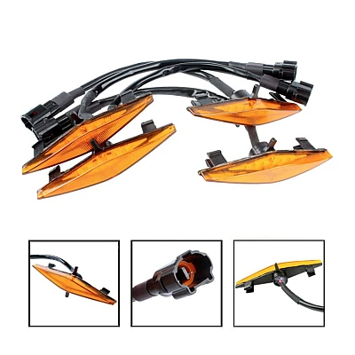 Set 4 lumini de zi si gabarit F3 pentru auto sau autocamioane montaj pe grila 12V/24V Set 4 lumini de zi si gabarit F3 pentru auto sau autocamioane montaj pe grila 12V/24V