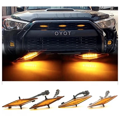 Set 4 lumini de zi si gabarit F3 pentru auto sau autocamioane montaj pe grila 12V/24V Set 4 lumini de zi si gabarit F3 pentru auto sau autocamioane montaj pe grila 12V/24V