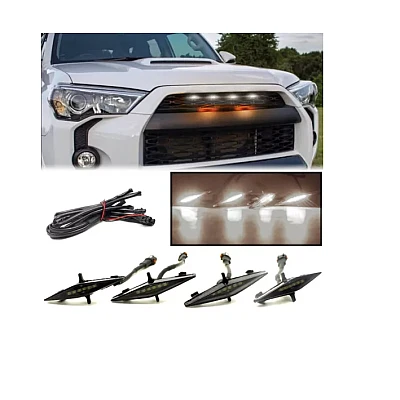 Set 4 lumini de zi si gabarit F3 pentru auto sau autocamioane montaj pe grila 12V/24V Set 4 lumini de zi si gabarit F3 pentru auto sau autocamioane montaj pe grila 12V/24V