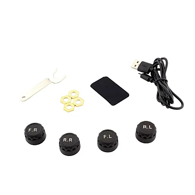 Set 4 senzori de presiune si temperatura anvelope cu afisaj LCD si incarcare Solara Set 4 senzori de presiune si temperatura anvelope cu afisaj LCD si incarcare Solara