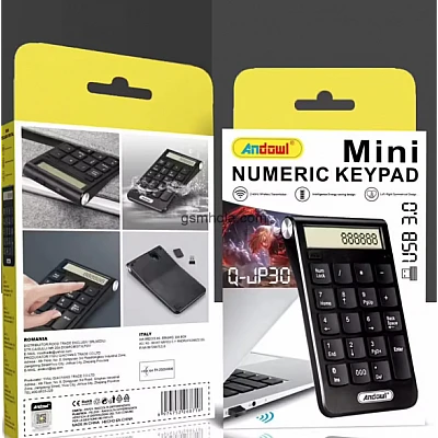 Tastatura Numerica Extensie cu Receptor Wireless USB 3.0 Andowl QJP30 Tastatura Numerica Extensie cu Receptor Wireless USB 3.0 Andowl QJP30
