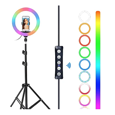 Lampa circulara profesionala LED Ring Light RGB Andowl Q MG34