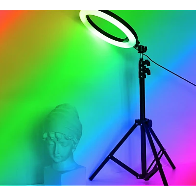 Lampa circulara profesionala LED Ring Light RGB Andowl Q MG34