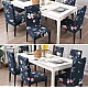 Set 6 huse pentru scaun model Albastru inchis cu flori CC-48 Set 6 huse pentru scaun model Albastru inchis cu flori CC-48