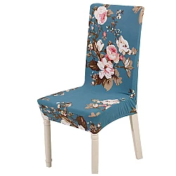 Set 6 huse pentru scaun model ALBASTRE cu floricele CC-106