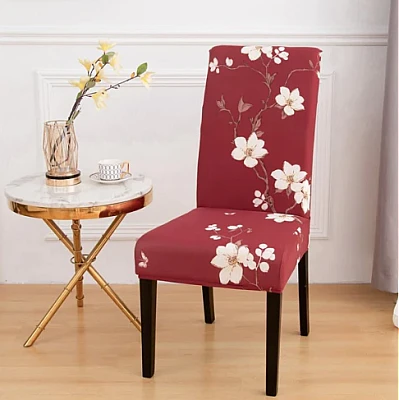 Set 6 huse pentru scaun model ROSII cu flori CC-109 Set 6 huse pentru scaun model ROSII cu flori CC-109