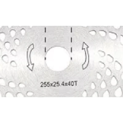 UB Disc cu dinti vidia 255x25.4x40T pentru motocoasa ONDULAT model ROTUND MX1024