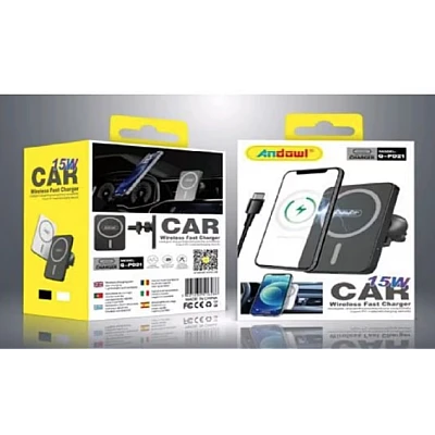 Suport telefon auto Andowl Q PD21 negru cu incarcare wireless reglabil Suport telefon auto Andowl Q PD21 negru cu incarcare wireless reglabil