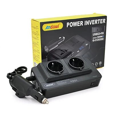 Invertor curent auto 300W 12V/220V USB Q-CC8200 Invertor curent auto 300W 12V/220V USB Q-CC8200