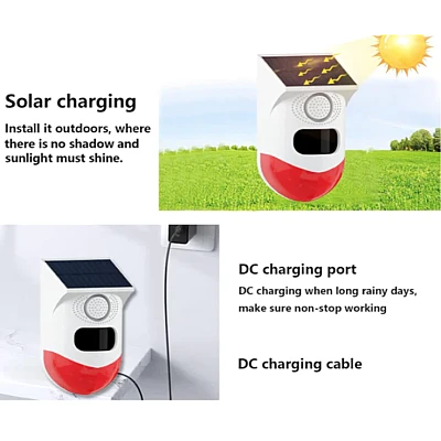 Alarma solara cu telecomanda Q BJ200 pentru exterior Alarma solara cu telecomanda Q BJ200 pentru exterior