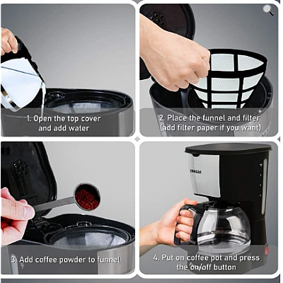 Aparat Automat De Cafea AO 78062 putere 700W Aparat Automat De Cafea AO 78062 putere 700W