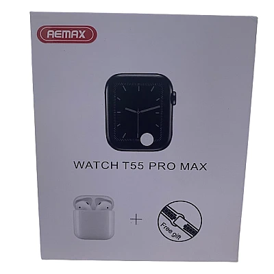 Ceas Inteligent T55 Pro Max cu 2 curele Albe si Casti Wireless Ceas Inteligent T55 Pro Max cu 2 curele Albe si Casti Wireless