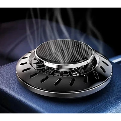 Odorizant auto cu incarcare solara ROTUND rezerve reutilizabile model minimalist Odorizant auto cu incarcare solara ROTUND rezerve reutilizabile model minimalist