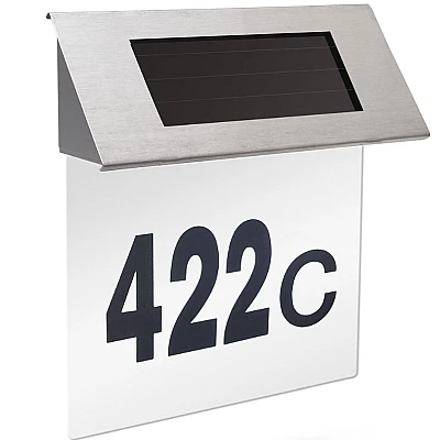 Numar casa solar LED fixare perete 20x18 cm Numar casa solar LED fixare perete 20x18 cm