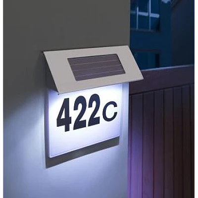 Numar casa solar LED fixare perete 20x18 cm Numar casa solar LED fixare perete 20x18 cm