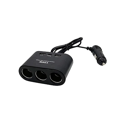 Priza auto 3 cai si USB 120W Olesson 1653 Priza auto 3 cai si USB 120W Olesson 1653