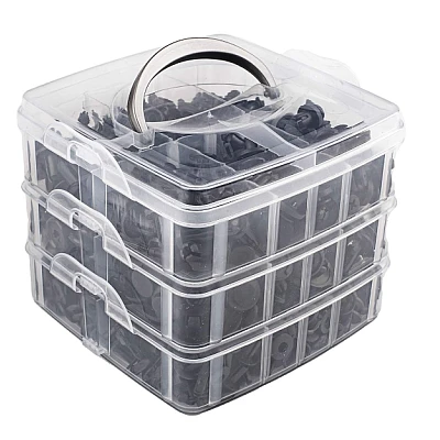 Set 620 piese cleme clipsuri si pini fixare auto plastic Set 620 piese cleme clipsuri si pini fixare auto plastic