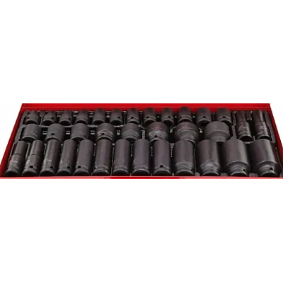 Set trusa chei tubulare impact lungi 1/2 cu 35 piese 8-32mm intarite pistol impact Set trusa chei tubulare impact lungi 1/2 cu 35 piese 8-32mm intarite pistol impact