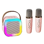 Set 2 Microfoane Karaoke cu boxa portabila K12