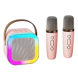 Set 2 Microfoane Karaoke cu boxa portabila K12