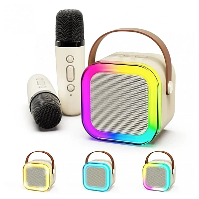 Set 2 Microfoane Karaoke cu boxa portabila K12 Set 2 Microfoane Karaoke cu boxa portabila K12