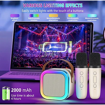 Set 2 Microfoane Karaoke cu boxa portabila K12 Set 2 Microfoane Karaoke cu boxa portabila K12