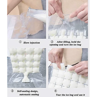 Set 10 pungi pentru gheata Transparente