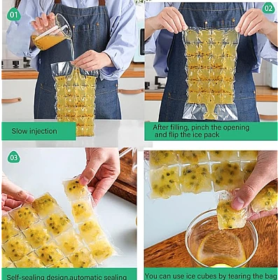 Set 10 pungi pentru gheata Transparente