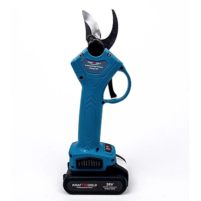 Foarfeca de gradina Kraftworld cu 2 acumulatori pentru vita de vie si crengi 36V Albastru Foarfeca de gradina Kraftworld cu 2 acumulatori pentru vita de vie si crengi 36V Albastru