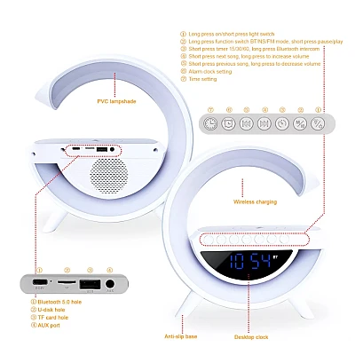 Boxa Bluetooth BT3401 LED display incarcare wireless ceas cu alarma Boxa Bluetooth BT3401 LED display incarcare wireless ceas cu alarma