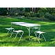 Set Masa plianta pentru camping gradina cu 4 scaune alb Set Masa plianta pentru camping gradina cu 4 scaune alb