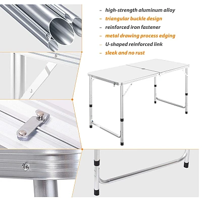 Set Masa plianta pentru camping gradina cu 4 scaune alb Set Masa plianta pentru camping gradina cu 4 scaune alb